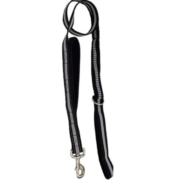 Coastal® Double Handle Bungee Leash, Black / Gray, 4′