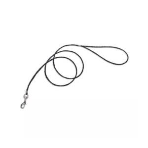 Braided Poly Clamped Dog Leash, Black, 1/8″ x 04′