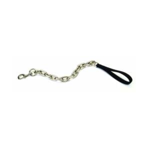 Giant Chain Dog Traffic Leash with Nylon Handle, Black, 1″ x 30″
