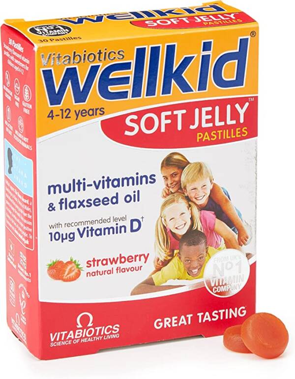 WELLKID SOFT JELLY X 30 STRAWBERRY FLAVOUR
