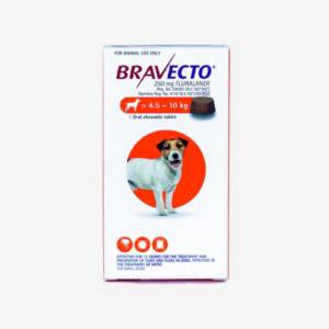 Bravecto 250mg Fluralaner Tablet for Ticks & Fleas in Dogs 4.5Kg – 10Kg