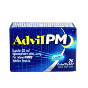 Advil PM Ibuprofen 200mg Pain Reliever/Night time Sleep-Aid, 20 Caplets