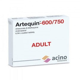 Artequin Artesunate Mefloquine Antimalaria Adult 600 750