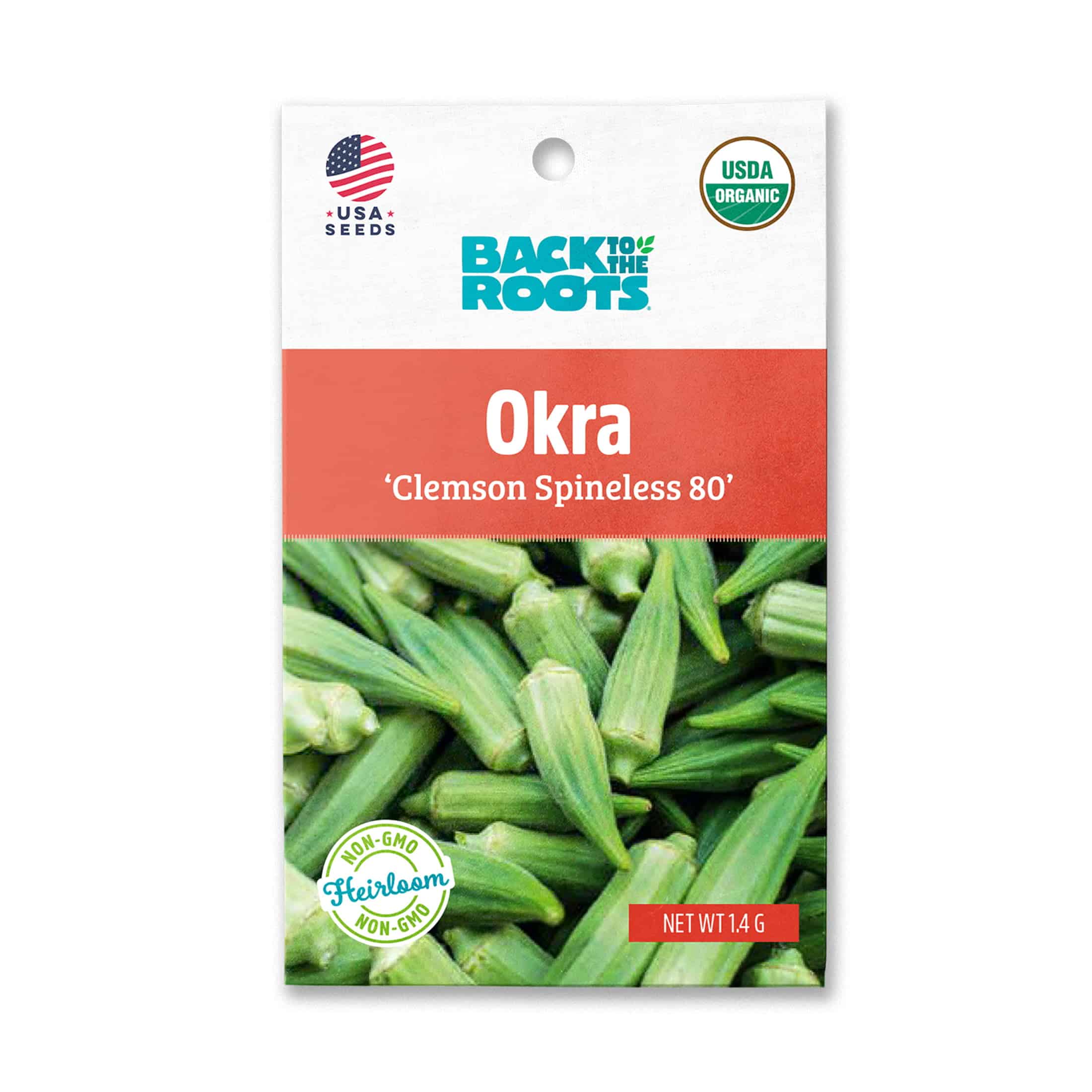 Back To The Roots Okra 'Clemson Spineless 80' Seeds