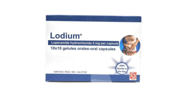 Lodium Loperamide Hydrochloride 2mg per Capsule, 10 x 10