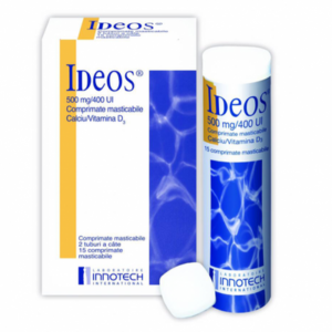Ideos 500mg/400 IU 30 Chewable Tablet Calcium and Vitamin D3