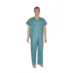 Disposable surgical pyjamas. Foliodress suit
