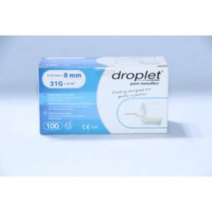 DROPLET PEN NEEDLES 0.25mm x 8mm/31G( DROPLICON ) x 100