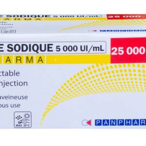 Heparin sodium 5000IU/ml I.M., I.V., S.C. Injection (5ml) by Pan Pharma | FR x 10Vials