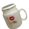 White Ceramics Mug with Cover