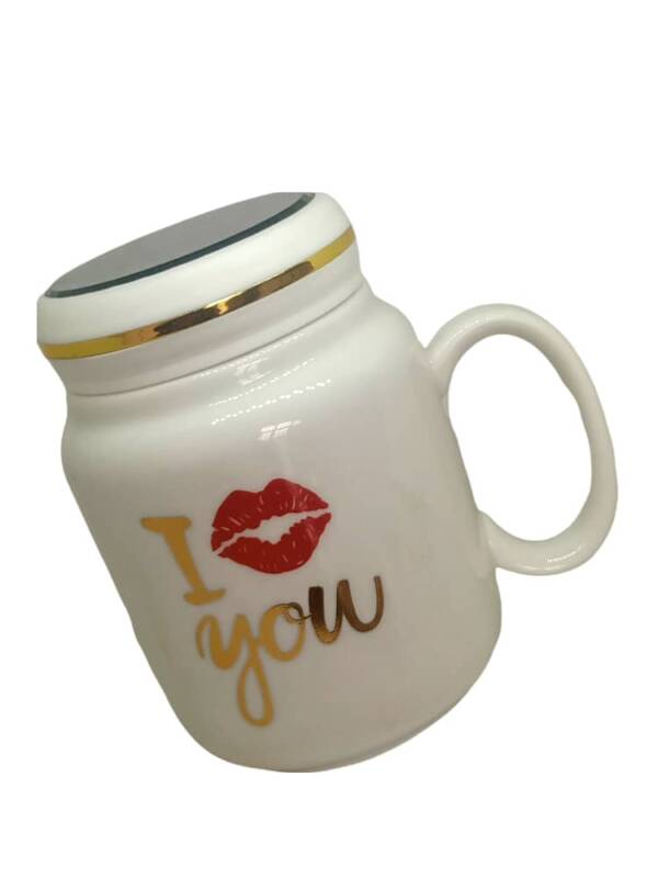 White Ceramics Mug with Cover