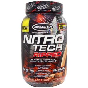 Muscletech Nitrotech Ripped Ultimate Protein + Weight Loss Formula Chocolate Fudge Brownie 4LB