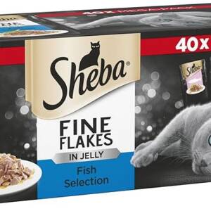 Sheba Fine Flakes Fish Selection in Jelly (40 pouches)