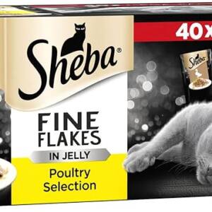 Sheba Fine Flakes Poultry Selection in Jelly (40 pouches)