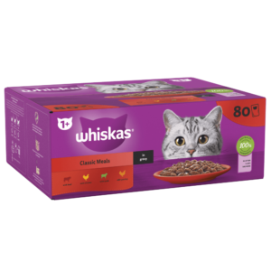 Whiskas +1 Classic Meals in Gravy +1 (80 pouches)