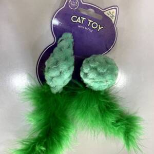 World of Pets Mouse and Ball Cat toy ( Feather tail with Rattle)