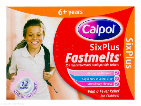Calpol? SixPlus Fastmelts? Sugar/Colour Free Orodispersible Tablets - 12 Tablets #P