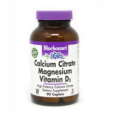 BLUEBONNET CALCIUM CITRATE,MAGNESIUM  & VITAMIN D3 X 90CAPLETS