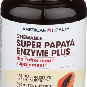 AMERICAN HEALTH  SUPER PAPAYA ENZYME+ 180 CHEWABLE TABLETS