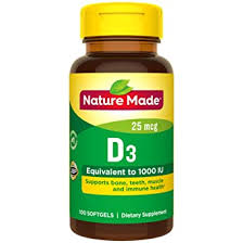 NATURE MADE VITAMIN  D3 25MCG(1000IU)X 100 SOFTGELS