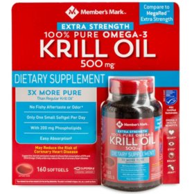 MEMBERS MARK KRILL OIL 500MG X 160 SOFT GELS