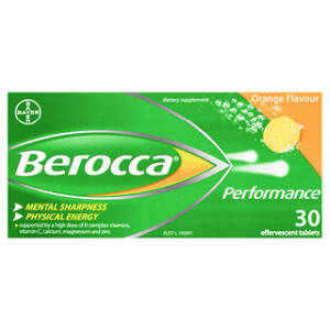 BEROCCA ENERGY ORANGE EFFERVESCENT 30TABLETS