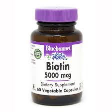 BLUEBONNET BIOTIN 5000MCG 60 VEGETABLE CAPSULES