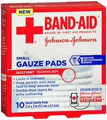 BAND-AID SMALL GAUZE PADS X10