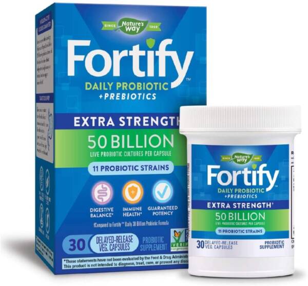 NATURE?S WAY FORTIFY PROBIOTIC 50BILLION X 30 VEGETABLE CAPSULES