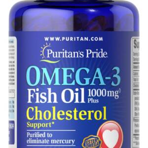 PURITANS PRIDE OMEGA-3 1000MG+CHOLESTEROL X 60 SOFT GELS