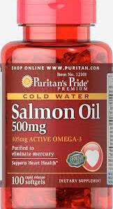 PURITAN PRIDE SALMON OIL 500MG X 100 SOFT GELS
