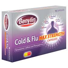 BENYLIN COLD & FLU MAXIMUM STRENGTH  X 16 CAPSULES