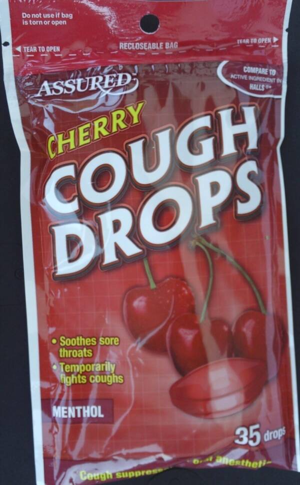 ASSURED CHERRY COUGH DROPS X 35