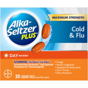 ALKA-SELTZER+ COLD & FLU DAY x 20 LIQUID SOFT GELS