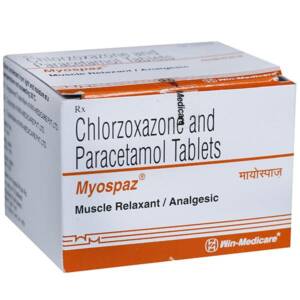 MYOSPAZ CHLORZOXAZONE & PARACETAMOL 100TABS