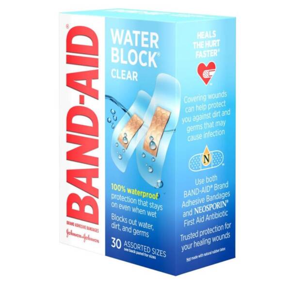 BAND-AID*30 WATER BLOCK CLEAR BANDAGES
