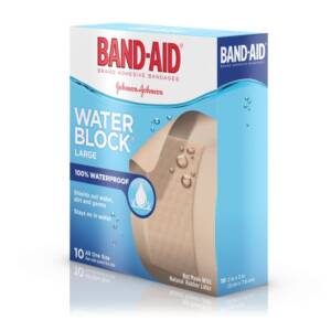 BAND-AID WATER BLOCK LARGE *10