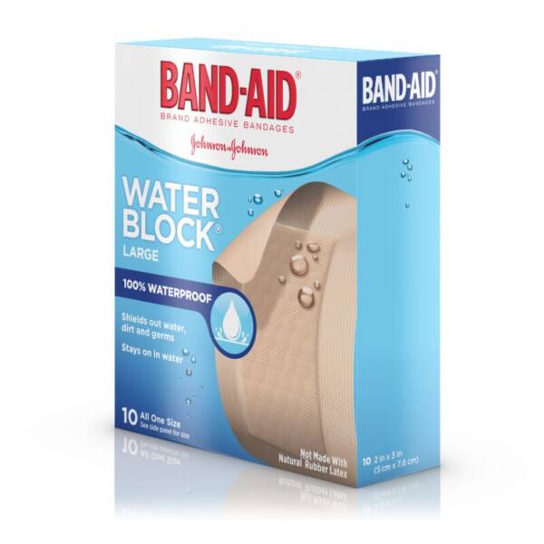 BAND-AID WATER BLOCK LARGE *10