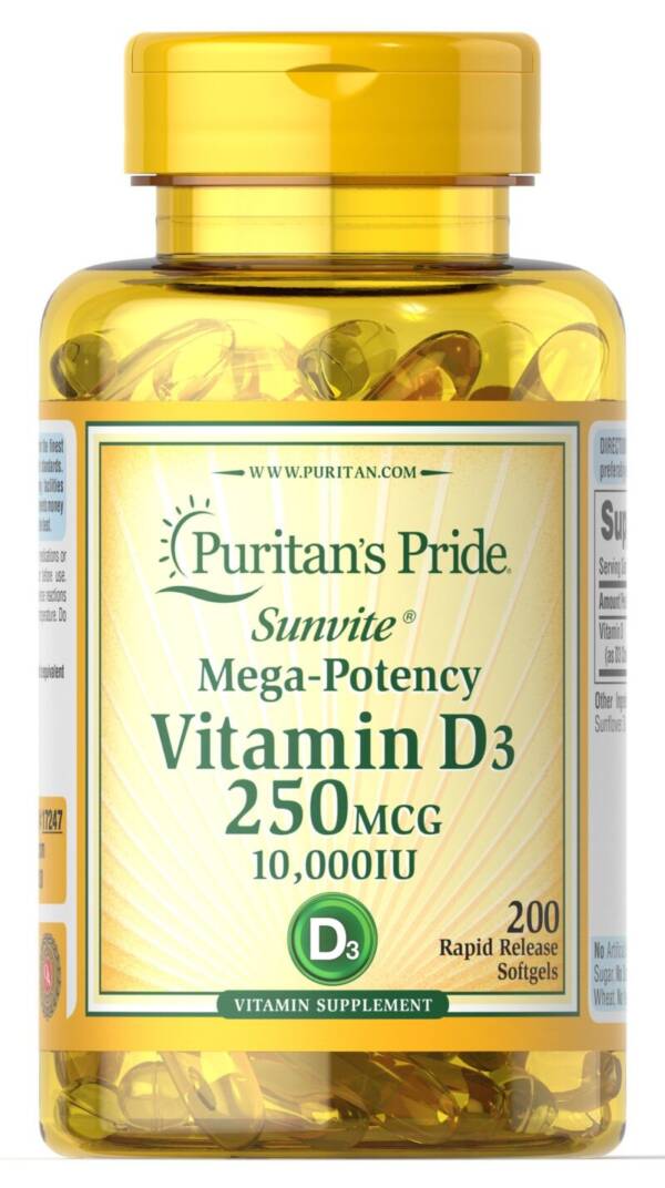 PURITAN?S PRIDE VITAMIN D3 10000IU(250MCG)*200S/GEL