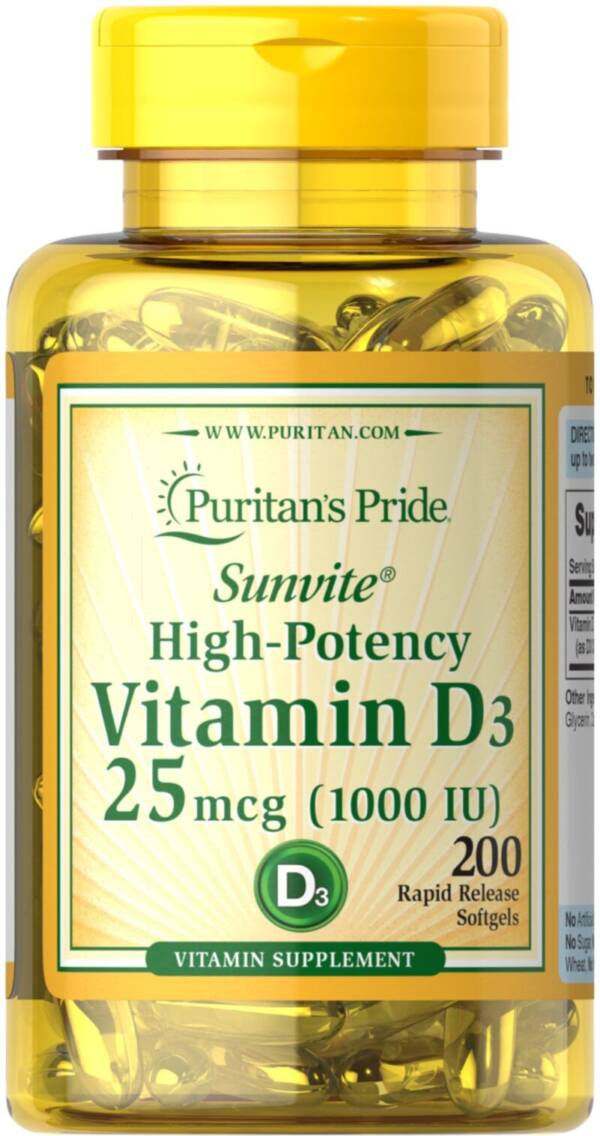 PURITAN?S PRIDE VIT.D3 25MCG I000IU X 200 SOFT GELS