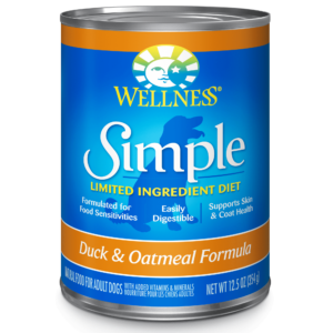 Wellness Simple Limited Ingredient Diet Duck & Oatmeal Formula Case of 12 Canned Dog Food 354g