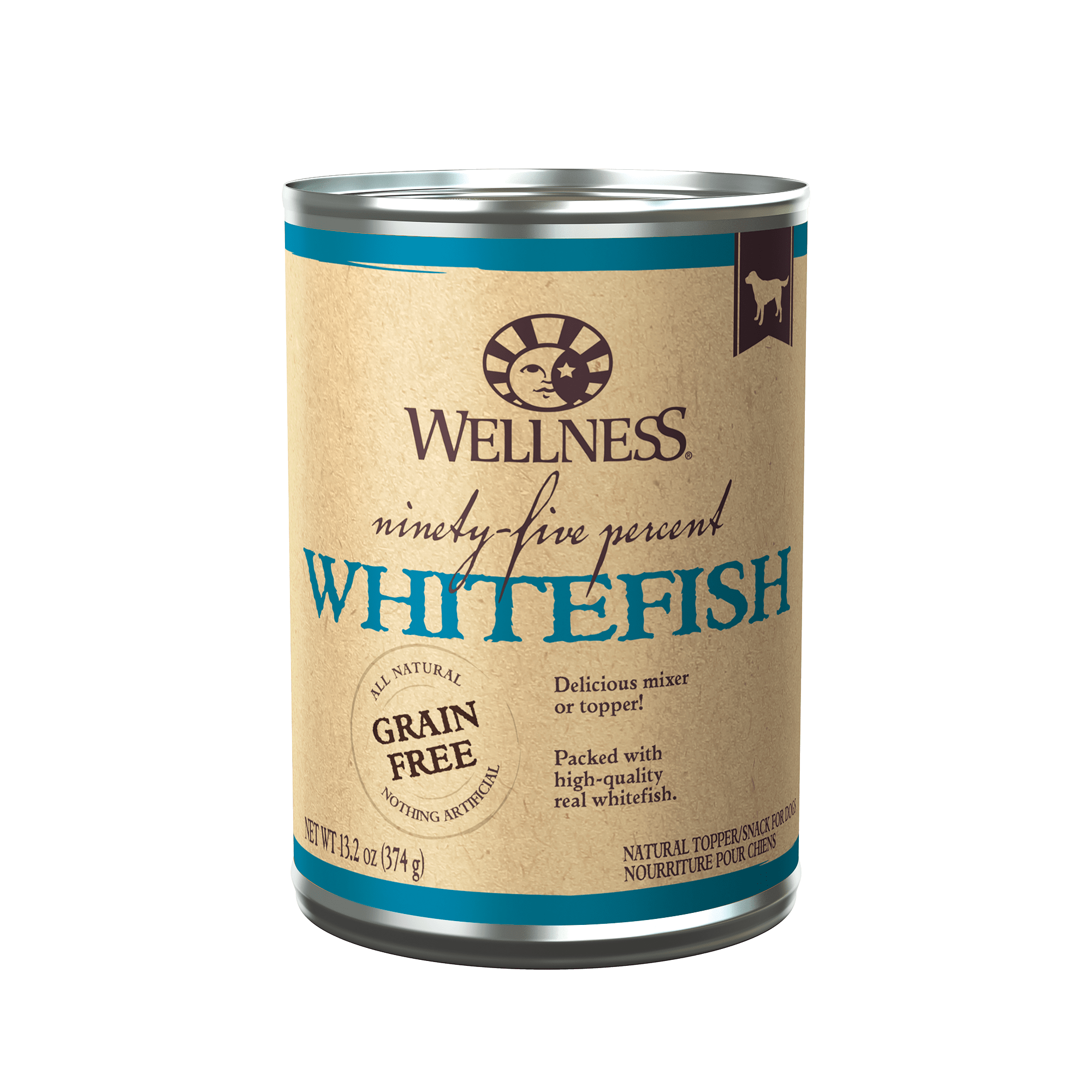 Wellness Ninety-Five Percent Mixer or Topper Ninety-Five Percent Whitefish Wet Dog Food 374g