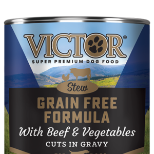 VICTOR Beef & Vegetables Stew Cuts in Gravy Grain-Free Case of 12 Canned Dog Food 374g