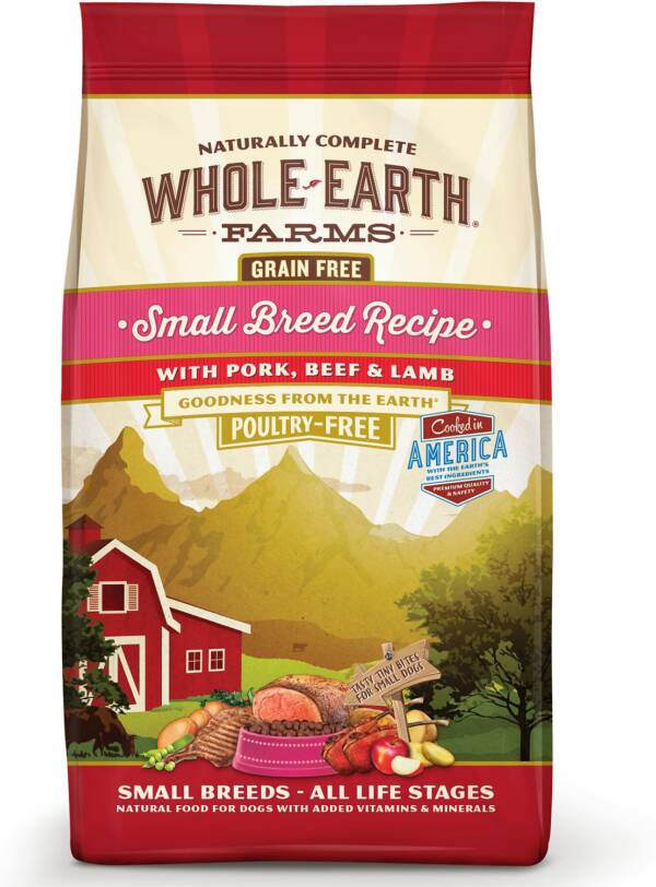 Whole Earth Farms Small Breed Grain-Free Pork, Beef & Lamb Dry Dog Food 5.4kg