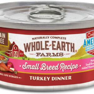 Whole Earth Farms Small Breed Turkey Dinner Grain-Free Case of 24 Canned Dog Food 85g