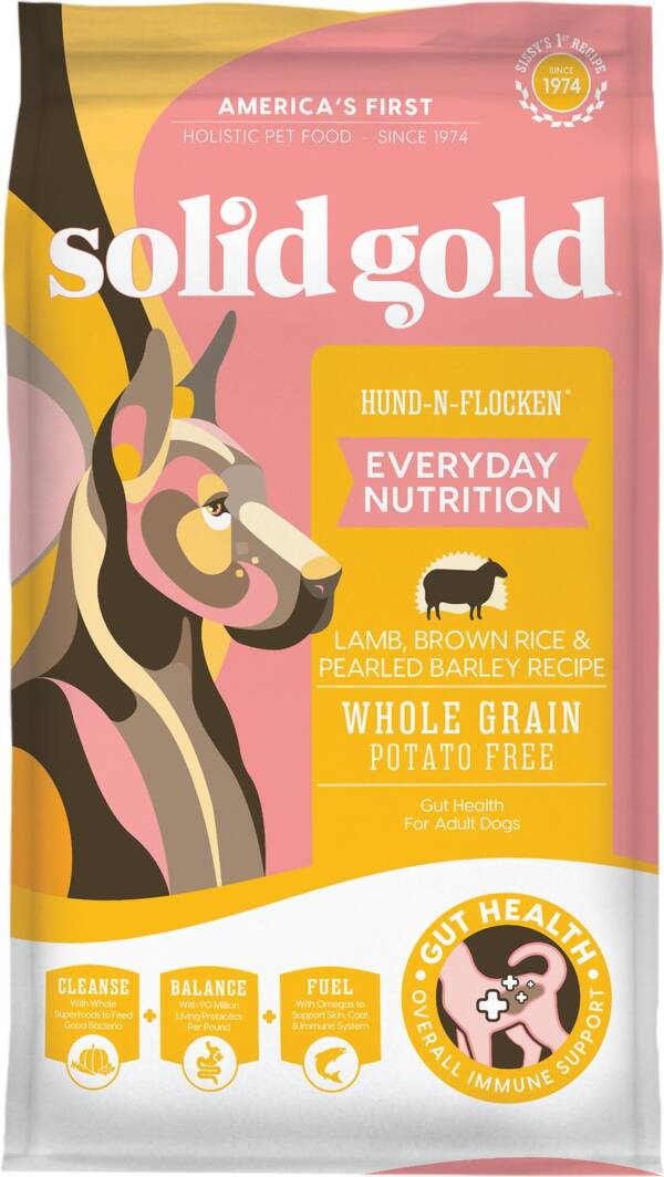 Solid Gold Hund-n-Flocken Lamb, Brown Rice & Pearled Barley Recipe Whole Grain Adult Dry Dog Food 13kg