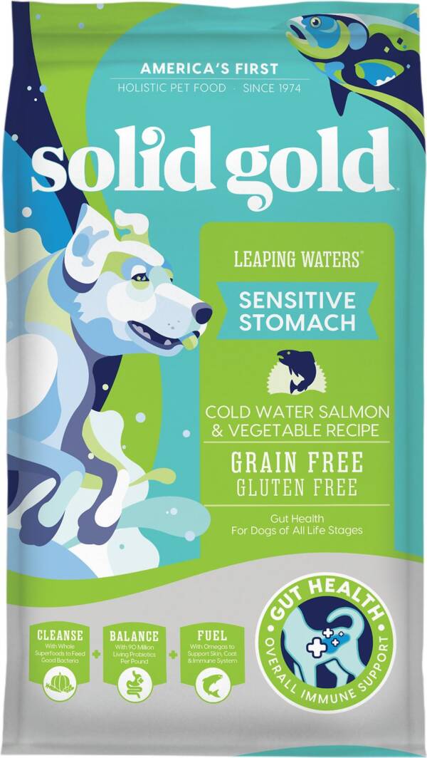 Solid Gold Leaping Waters Sensitive Stomach Grain-Free Cold Water Salmon & Vegetable Dry Dog Food 10kg