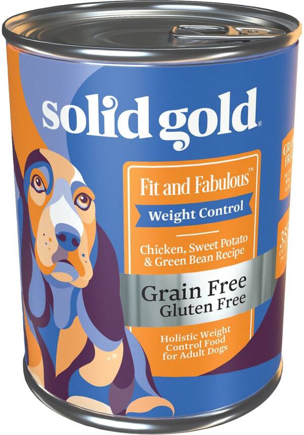 Solid Gold Fit & Fabulous Chicken, Sweet Potato & Green Bean Weight Control Recipe Grain-Free Case of 6 Canned Dog Food 374g