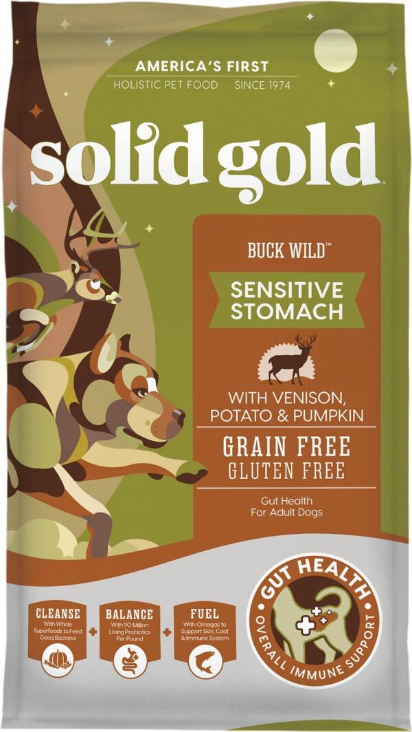 Solid Gold Buck Sensitive Stomach Grain-Free Wild Venison, Potato & Pumpkin Dry Dog Food 10.9kg