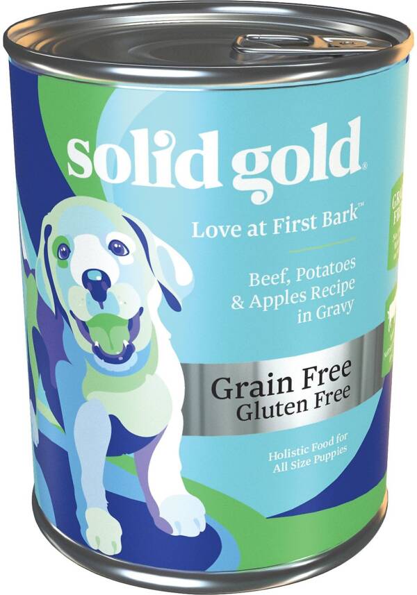 Solid Gold Love At First Bark Beef, Potatoes & Apples Puppy Recipe Grain-Free Case of 6 Canned Dog Food 374g